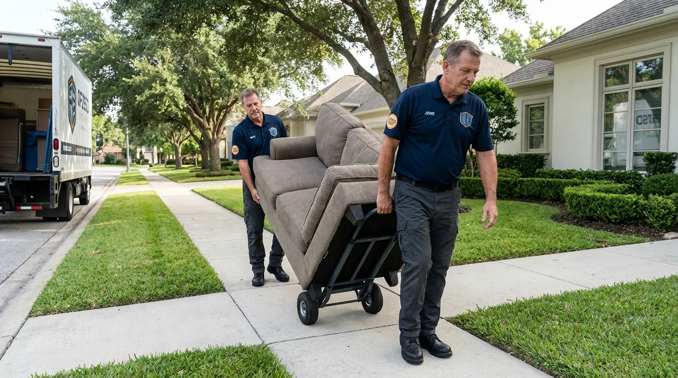 Local residential moving crew loading furniture in Hayden, AL